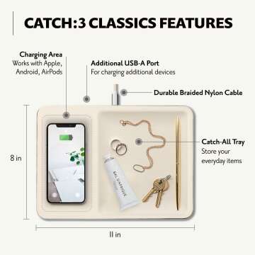 Italian Leather Wireless Charger & Valet Tray