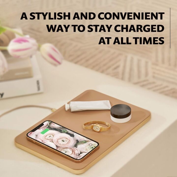 Italian Leather Wireless Charger & Valet Tray