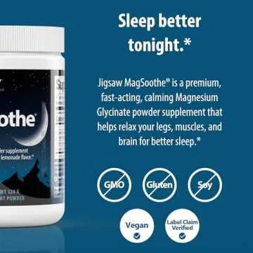 Jigsaw Health MagSoothe | Fast-Acting, Calming Magnesium Glycinate Powder Supplement | Raspberry Lemonade Flavor | 60 Servings (Jar)