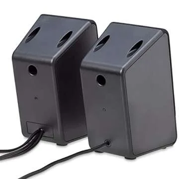 Amazon Basics USB-Powered Computer Speakers for Desktop or Laptop PC with Volume Control, Plug-N-Play, Black