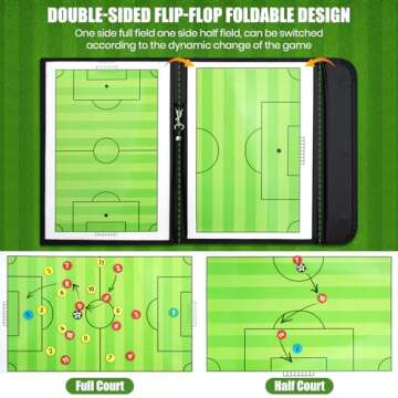 Soccer Coaching Board Soccer Coaches Clipboard Tactical Magnetic Board Kit with Dry Erase, Marker Pe...