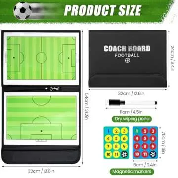 Soccer Coaching Board Soccer Coaches Clipboard Tactical Magnetic Board Kit with Dry Erase, Marker Pen and Zipper Bag (Football Board) (Soccer Coaching Board)