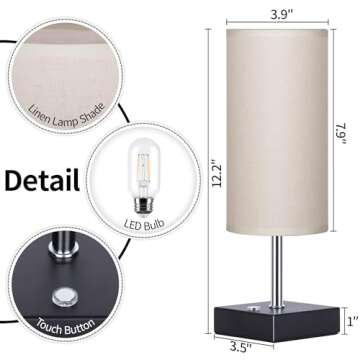 AVV Cordless Table Lamp, Battery Operated Lamp for Night Stand, 3 Modes Battery Powered Wireless Tab...