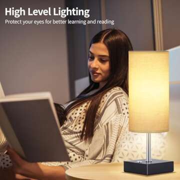 AVV Cordless Table Lamp, Battery Operated Lamp for Night Stand, 3 Modes Battery Powered Wireless Table Lamp, Touch Control Rechargeable Lamp for Bedroom, Living Room, Reading Room, 12 Inch Beige