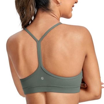CRZ YOGA Butterluxe Womens Y Back Sports Bra - Padded Racerback Low Impact Spaghetti Thin Strap Work...