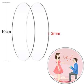 TKOnline 30 Pieces 4 Inch Clear Acrylic Circles Blanks Acrylic Disc Transparent Round Acrylic Sign Acrylic Disk Plastic Disc Acrylic Sheet Blank for Wedding Ornament DIY Craft Painting Laser Cutting