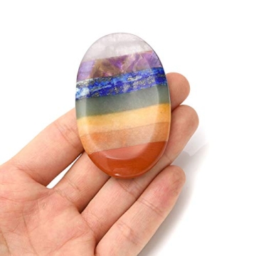 Jovivi 2.56" 7 Chakra Worry Stone for Anxiety Relief