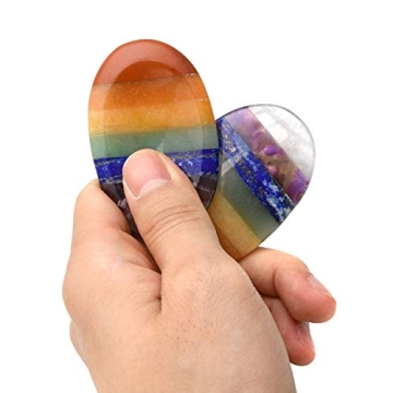 Jovivi 2.56" 7 Chakra Worry Stone for Anxiety Relief