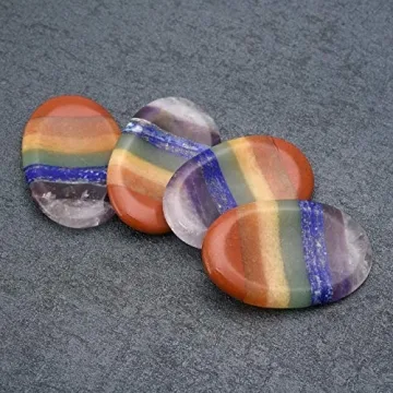 Jovivi 2.56" 7 Chakra Worry Stone for Anxiety Relief