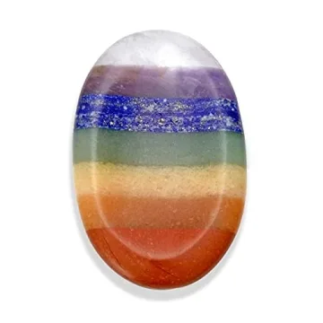 Jovivi 2.56" 7 Chakra Worry Stone for Anxiety Relief