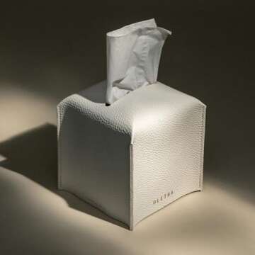 OLETHA Square Tissue Box Cover - Aesthetic Desk Decor for Room, Home & Office - Tissues Cube Boxes H...