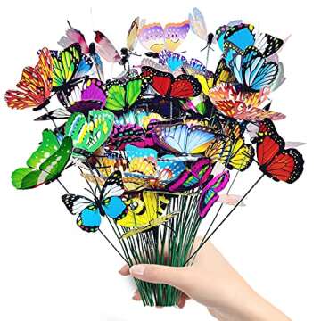 75pcs Garden Butterfly Stakes,11.5 Inch Waterproof Butterfly Garden Decor for Outdoor Indoor,3D Colorful Butterfly Ornaments Stakes Decorations,Yard Planter Flower Pot Butterfly Decor Party Supplies