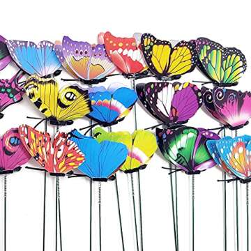 75pcs Garden Butterfly Stakes,11.5 Inch Waterproof Butterfly Garden Decor for Outdoor Indoor,3D Colorful Butterfly Ornaments Stakes Decorations,Yard Planter Flower Pot Butterfly Decor Party Supplies