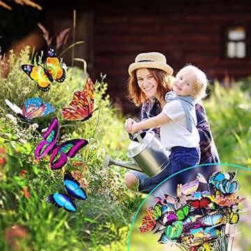 75pcs Garden Butterfly Stakes,11.5 Inch Waterproof Butterfly Garden Decor for Outdoor Indoor,3D Colorful Butterfly Ornaments Stakes Decorations,Yard Planter Flower Pot Butterfly Decor Party Supplies