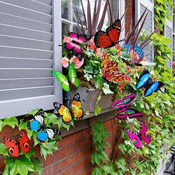 75pcs Garden Butterfly Stakes,11.5 Inch Waterproof Butterfly Garden Decor for Outdoor Indoor,3D Colorful Butterfly Ornaments Stakes Decorations,Yard Planter Flower Pot Butterfly Decor Party Supplies