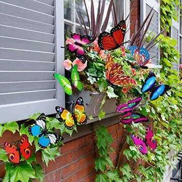 75pcs Garden Butterfly Stakes,11.5 Inch Waterproof Butterfly Garden Decor for Outdoor Indoor,3D Colorful Butterfly Ornaments Stakes Decorations,Yard Planter Flower Pot Butterfly Decor Party Supplies