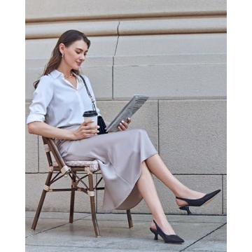 Stylish gihubafuil Women's Low Kitten Heel Pumps for Comfort