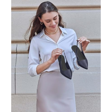 Stylish gihubafuil Women's Low Kitten Heel Pumps for Comfort