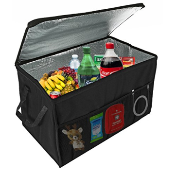 lebogner Insulated Car Console Organizer X-Large Vacation Trunk Cooler Box For Hot Or Cold Food Whil...