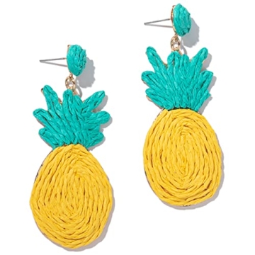 Statement Raffia Earrings Boho Dangle Drop Earrings Cute Handmade Fashion Earring Summer Beach Jewel...