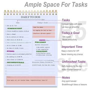 KAICN Daily To Do Notepad for Effective Time Management