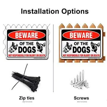 Beware of Dog Sign, 2 Pack 10"x 7" Rust Free .40 Aluminum, UV Printed- Professional Graphics- Easy to Mount- Indoor Or Outdoor Use- Beware of Dog Warning Signs for Home and Business
