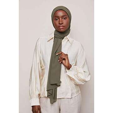 Voile Chic Hijab Luxury Chiffon Wrap Head Scarf Gift Set - Natural (3 Luxury Chiffon Scarf Wraps)