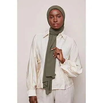 Voile Chic Hijab Luxury Chiffon Wrap Head Scarf Gift Set - Natural (3 Luxury Chiffon Scarf Wraps)