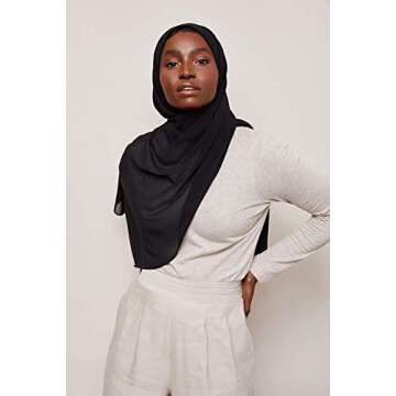 Voile Chic Hijab Luxury Chiffon Wrap Head Scarf Gift Set - Natural (3 Luxury Chiffon Scarf Wraps)