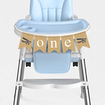 Jute Burlap Airplane Theme Birthday Banner for Boys