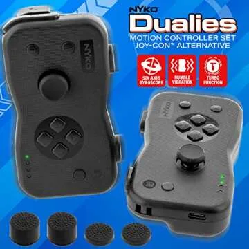 Nyko Dualies Controller Set for Nintendo Switch -Black: Comfortable, Responsive, and Precise Wireles...