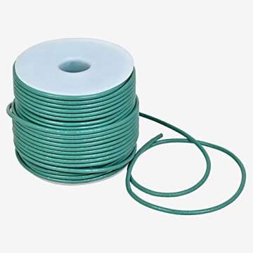 GENIQUE Real/Genuine Round Leather String Cord for Necklace, Bracelets, Jewelry, Kumihimo Braiding, DIY Projects (20 Metres) (1.5mm, Turquoise)