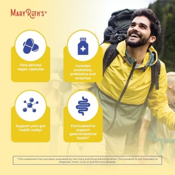 MaryRuth Organics Gut Flora Health+ Enzymes for Digestive Support