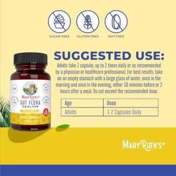 MaryRuth Organics Gut Flora Health+ Enzymes for Digestive Support
