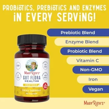 MaryRuth Organics Gut Flora Health+ Enzymes for Digestive Support