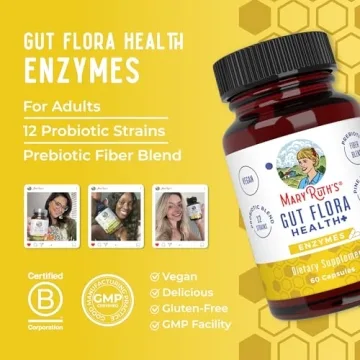 MaryRuth Organics Gut Flora Health+ Enzymes for Digestive Support
