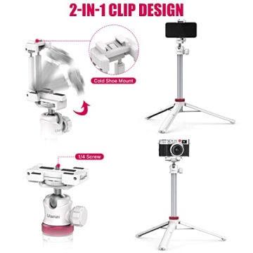 ULANZI MT-44 Extendable Phone Tripod Selfie Stick 360° Ball Head