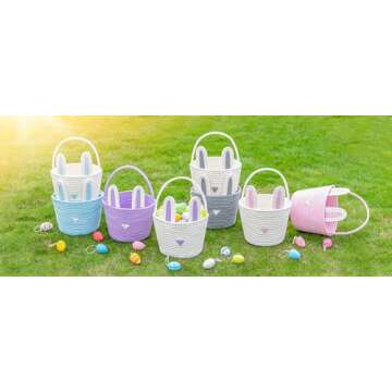 CubesLand Easter Baskets - Adorable Bunny Buckets for Kids