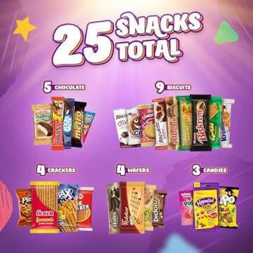 Eastanbul International Snack Box, Premium 25 Full-Size Foreign Snack Box, From Around The World Int...