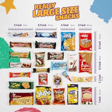 Eastanbul International Snack Box, Premium 25 Full-Size Foreign Snack Box, From Around The World International, Sweet, Savory, Chewy, Crunchy