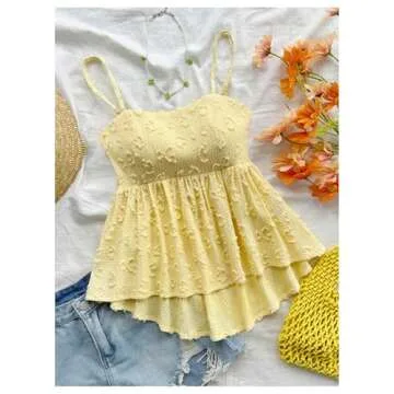 GORGLITTER Women's Stylish Summer Peplum Cami Top