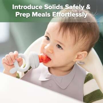 Haakaa Baby Fruit Food Feeder & Mini Freezer Nibble Tray Combo, Breastmilk Popsicle Molds for Baby C...