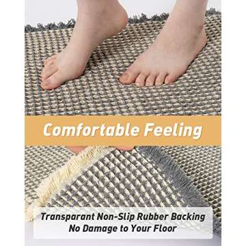 AMOAMI Super Absorbent Non-Slip Bath Mats for Every Bathroom