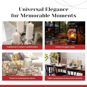 Ivory Pillar Candles Set of 3 - Dripless & Decorative