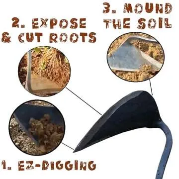 JOVELY Premium Forged Gardening Hand Plow Hoe, Korean Daejanggan Style Ho-Mi(Weeding Sickle) for EZ Digger Tools 1 Pack