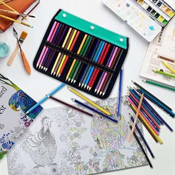 YOUSHARES 54 Slots Pencil Sleeve - Perfect for Artists