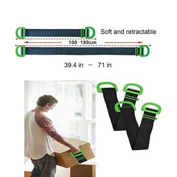 Luffa elves Adjustable Lifting Moving Straps, Lifting Belt, Heavy Lifting Belt Moving and Lifting System, Heavy Furniture Multifunctional Conveyor Belt, Boxes, mattresses, Construction (2pcs)
