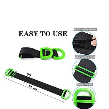 Luffa elves Adjustable Lifting Moving Straps, Lifting Belt, Heavy Lifting Belt Moving and Lifting System, Heavy Furniture Multifunctional Conveyor Belt, Boxes, mattresses, Construction (2pcs)