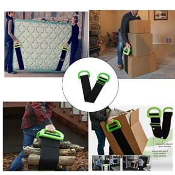 Luffa elves Adjustable Lifting Moving Straps, Lifting Belt, Heavy Lifting Belt Moving and Lifting System, Heavy Furniture Multifunctional Conveyor Belt, Boxes, mattresses, Construction (2pcs)