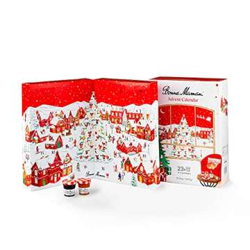 Bonne Maman Advent Calendar 2021 with Mini Fruit Jams and Spreads Assorted, 23 x 30g